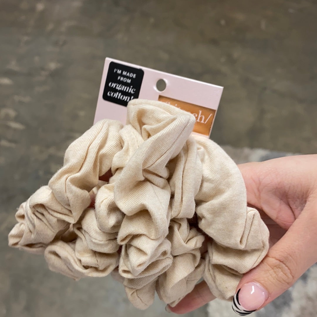 Cream 5 Piece Scrunchie Set