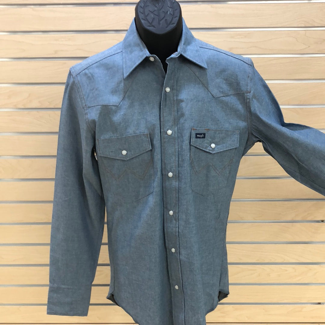 Cowboy Cut L/S Western Denim Snap Work Shirt (Stonewash)