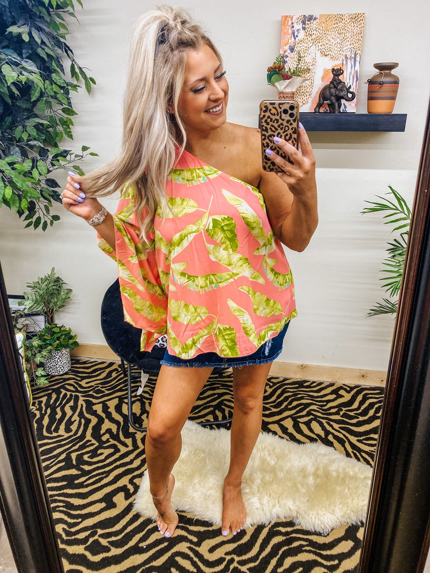 A Ray Of Sunshine Coral Green Top