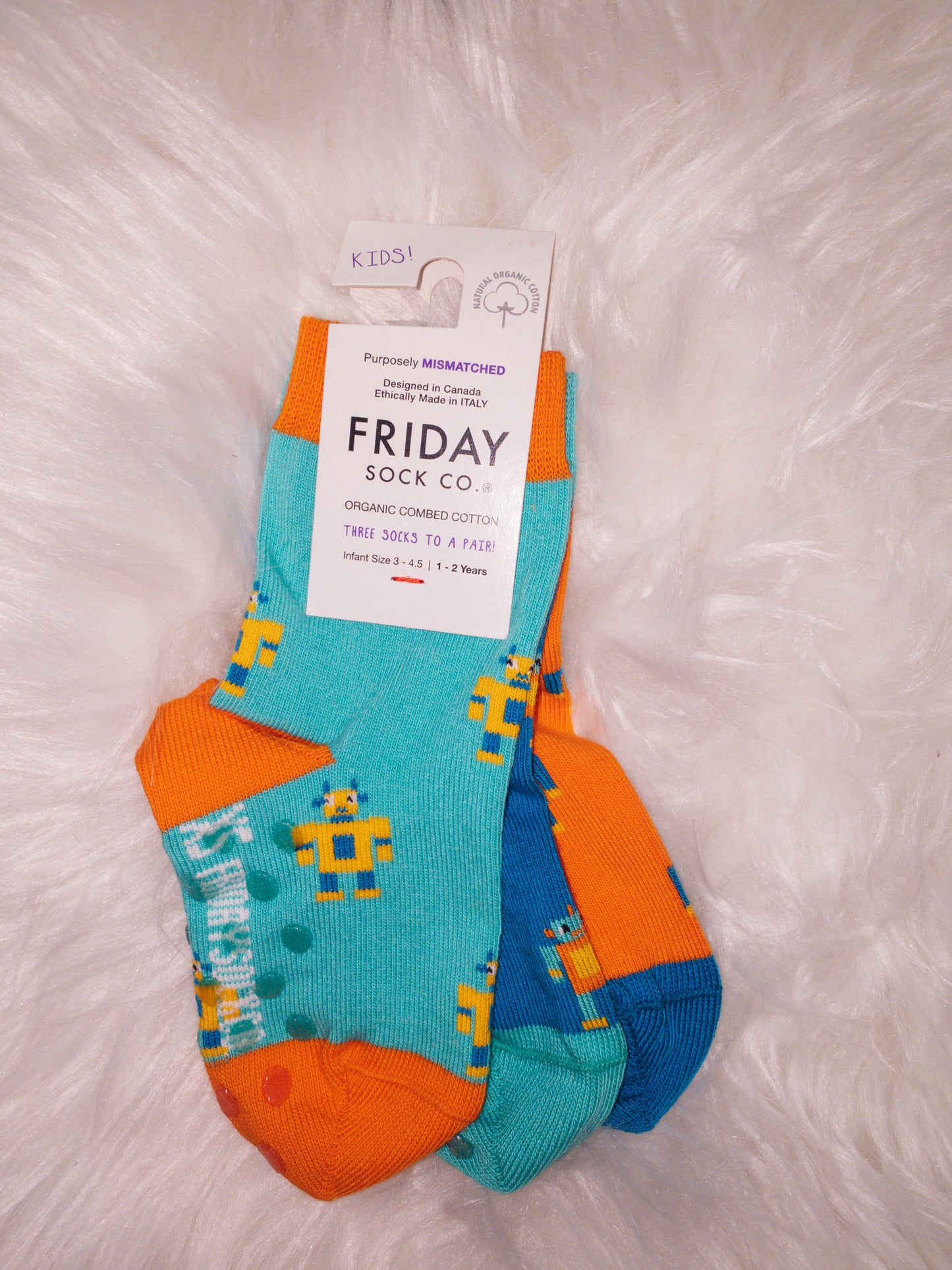 Kid's 3 Piece Robot Socks