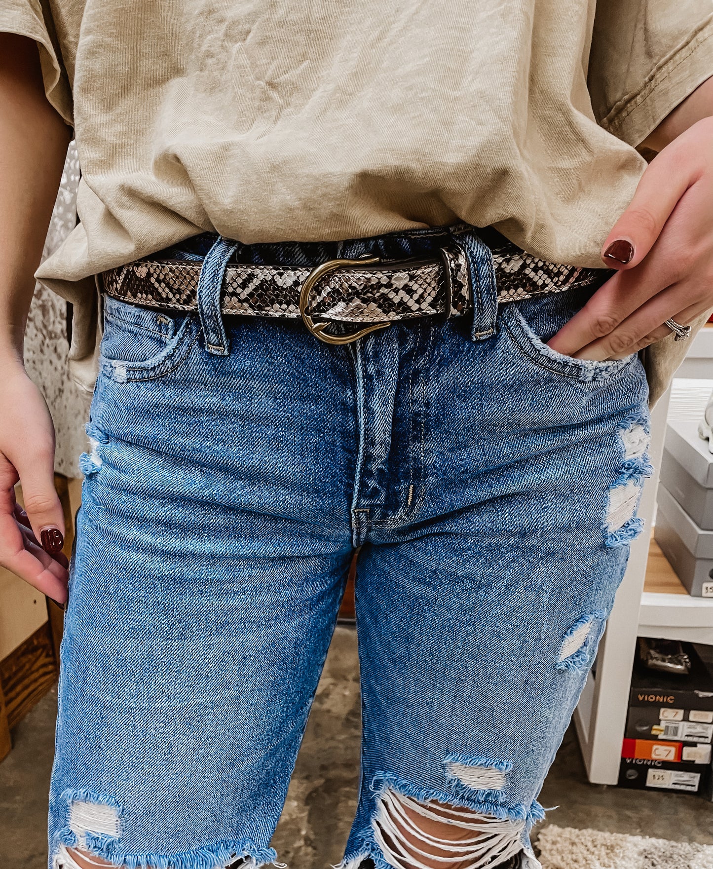 Fashion Statement Snake Print Belt