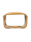 Clear leather crossbody purse, shown in one of several available colors