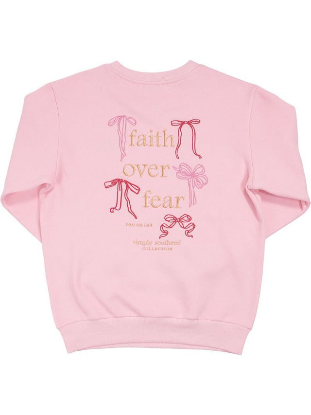 Youth Dilara Faith Over Fear Pink Sweatshirt