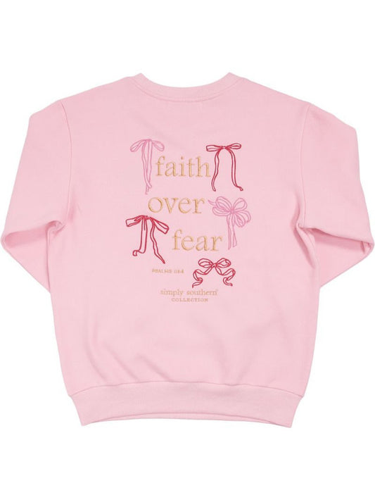 Youth Dilara Faith Over Fear Pink Sweatshirt