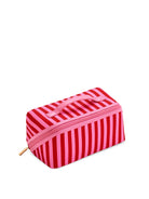 Holly Red Pink Stripe Cosmetic Pouch