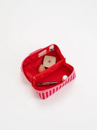 Holly Red Pink Stripe Cosmetic Pouch