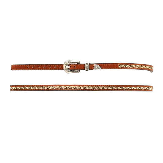 M&F Unisex Western Braided Leather Brown Hatband