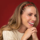Recycled Plastic Zigzag Headbands 2pc Set - Gold and Red