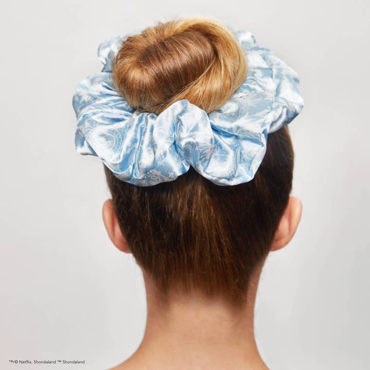 Kitsch X Bridgerton Satin Pillow Scrunchies / Toile De Blue