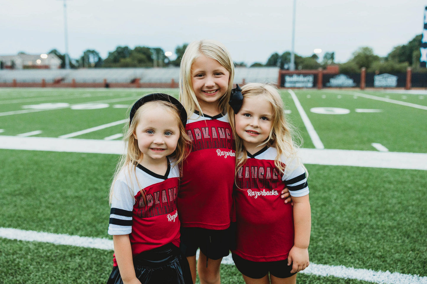 Youth Red White Rhinestone Arkansas Top