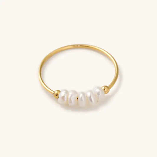 Gold Polly Pearl Water Resistant Ring