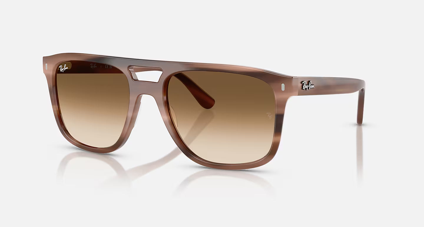 Ray-Ban Polished Havana With Clear Gradient Brown Lens Sunglasses