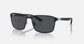 RB3721 Black Dark Grey Metal RayBan Sunglasses