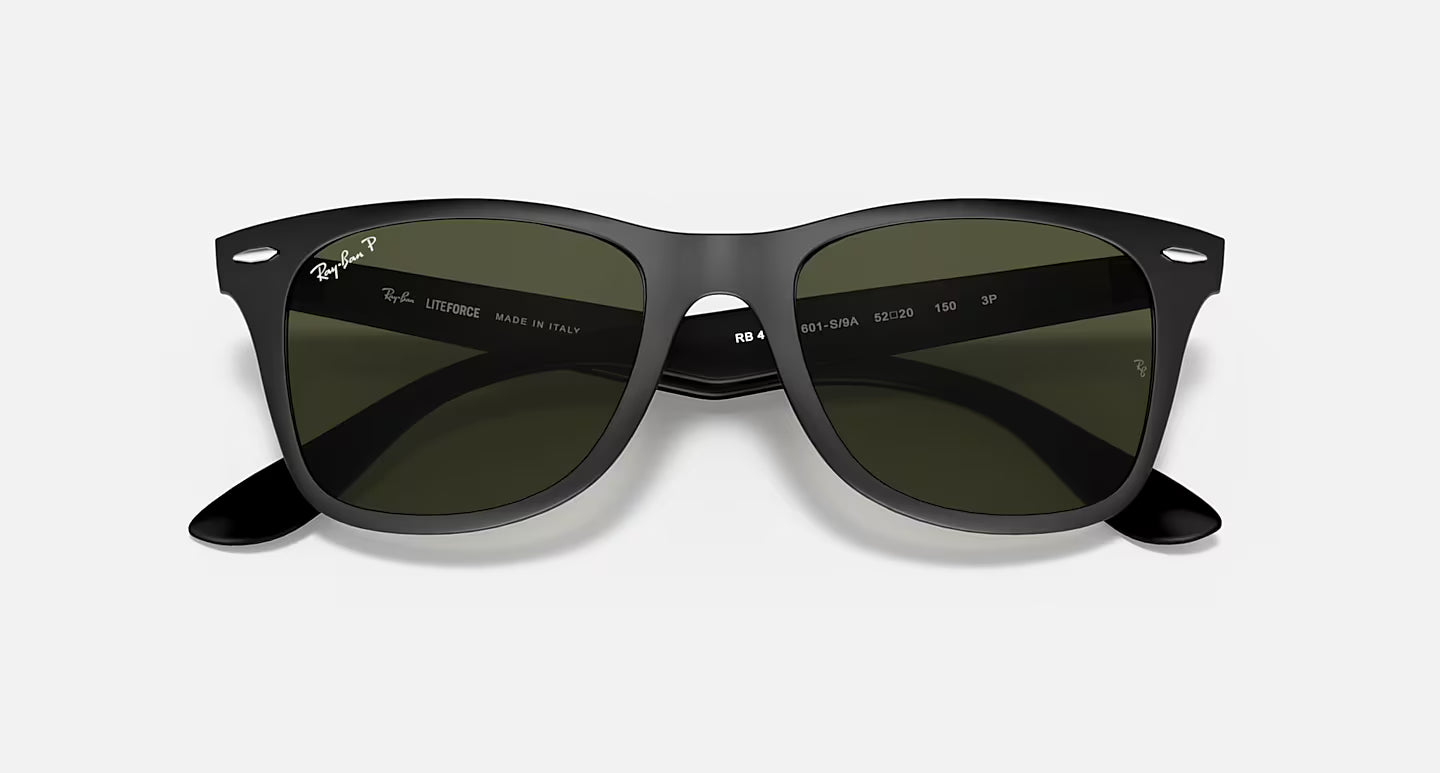 Ray-Ban WayFarer Liteforce Black & Green Polorized Sunglasses
