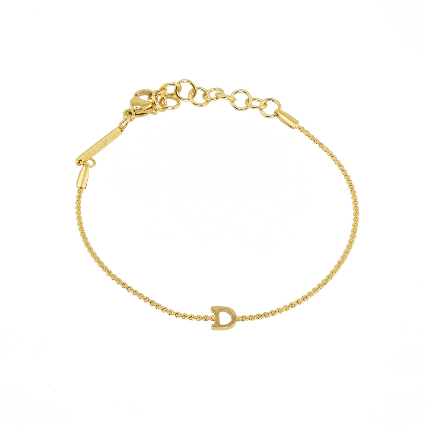 Gold Dainty Love Initial Bracelet - Waterproof