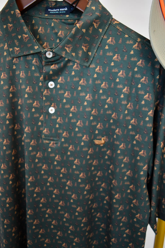Southern Marsh Men's Dark Green Mans Best Friend Lab Polo