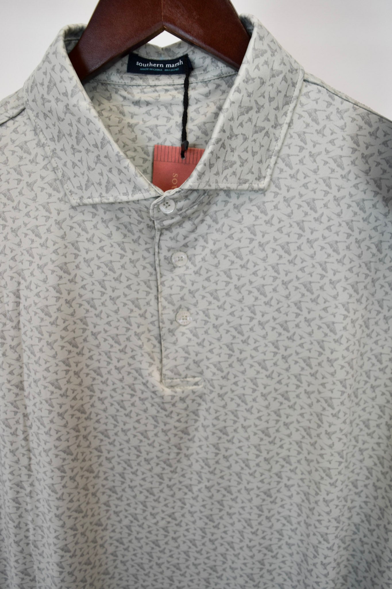 Southern Marsh Men's Light Gray In Flight Flyline Performance Polo