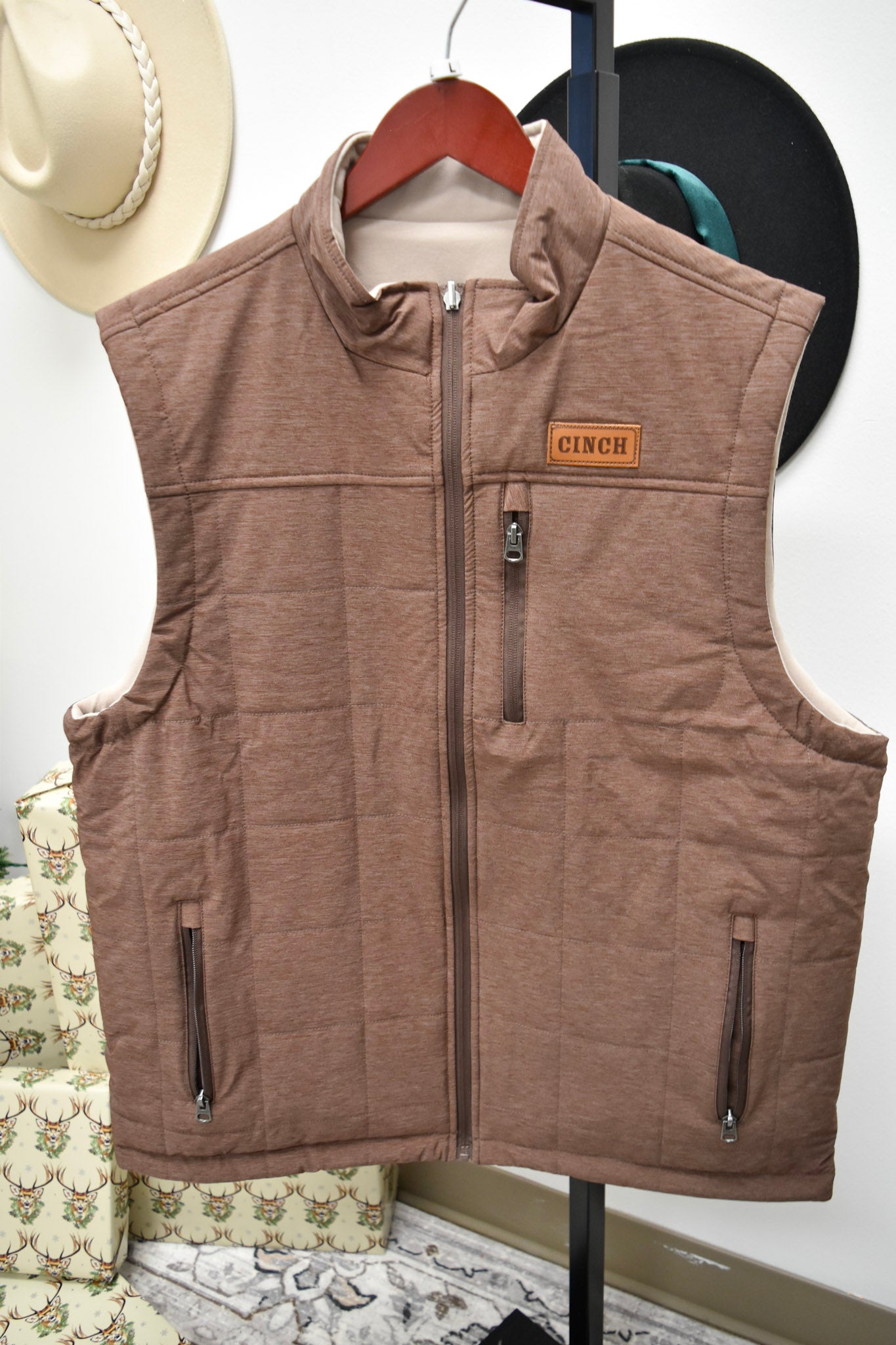 Cinch Men's Burgundy Reversible Vest