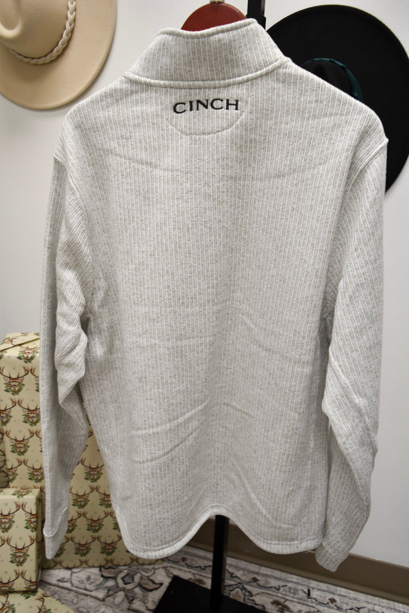 Cinch Men's 1/4 Zip Grey Pullover