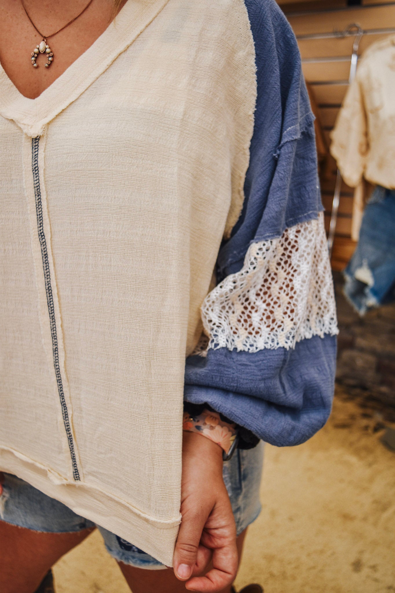 Feeling Coastal Natural Blue Top