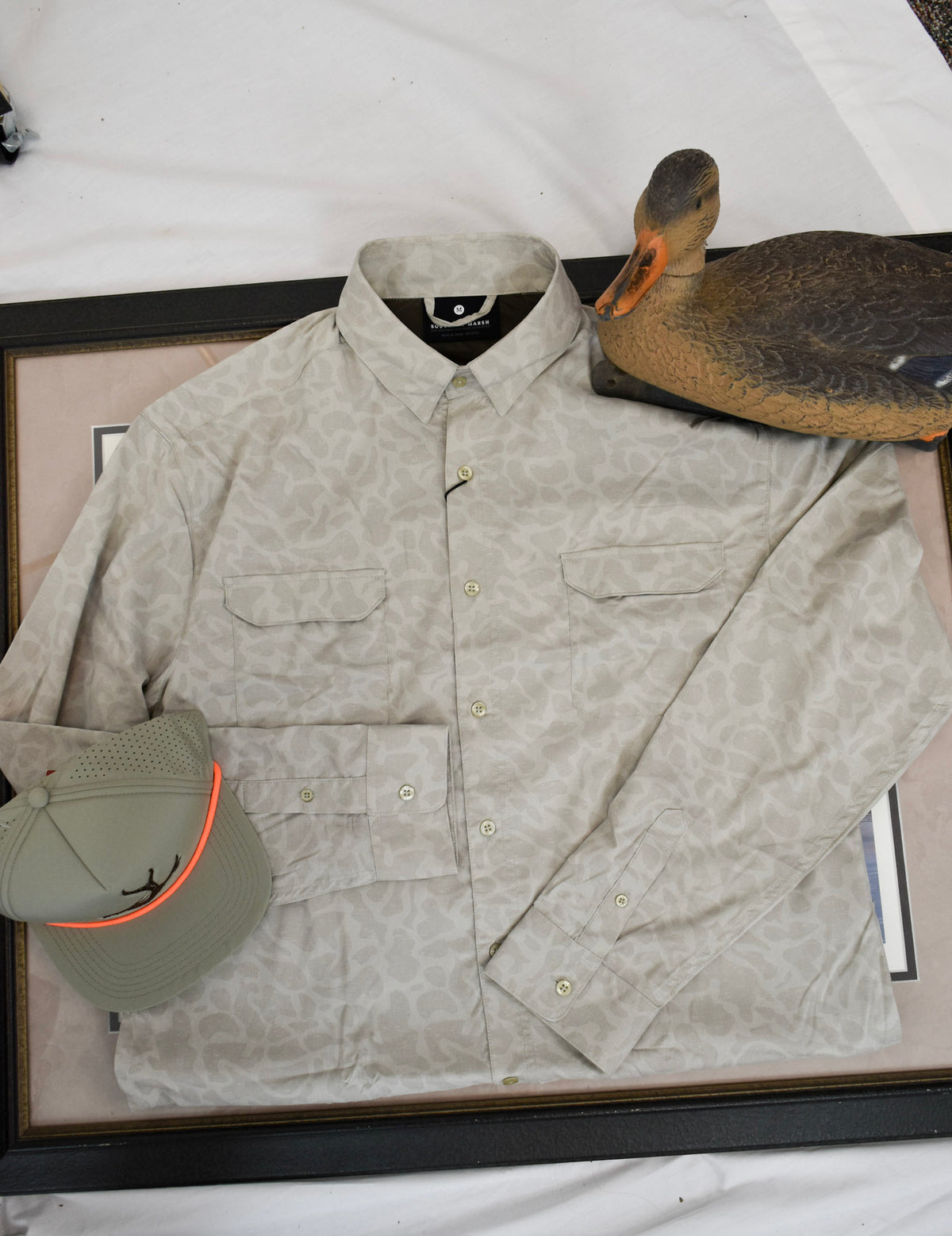 Southern Marsh Men's Ash Gray Camo Merida Mar Performance Shirt – Dales ...