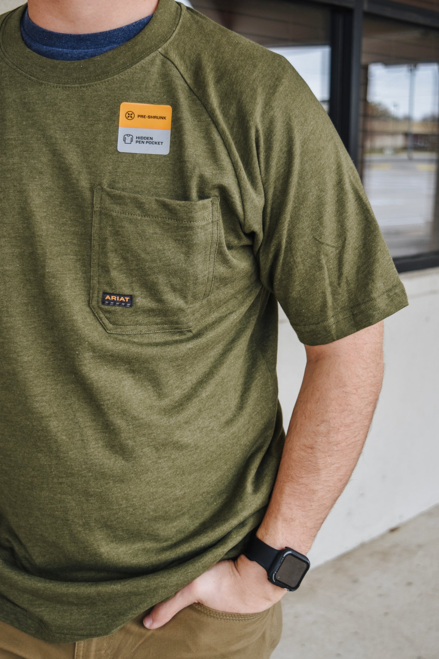 Men's Ariat Lichen Green Rebar Cotton Strong Shirt
