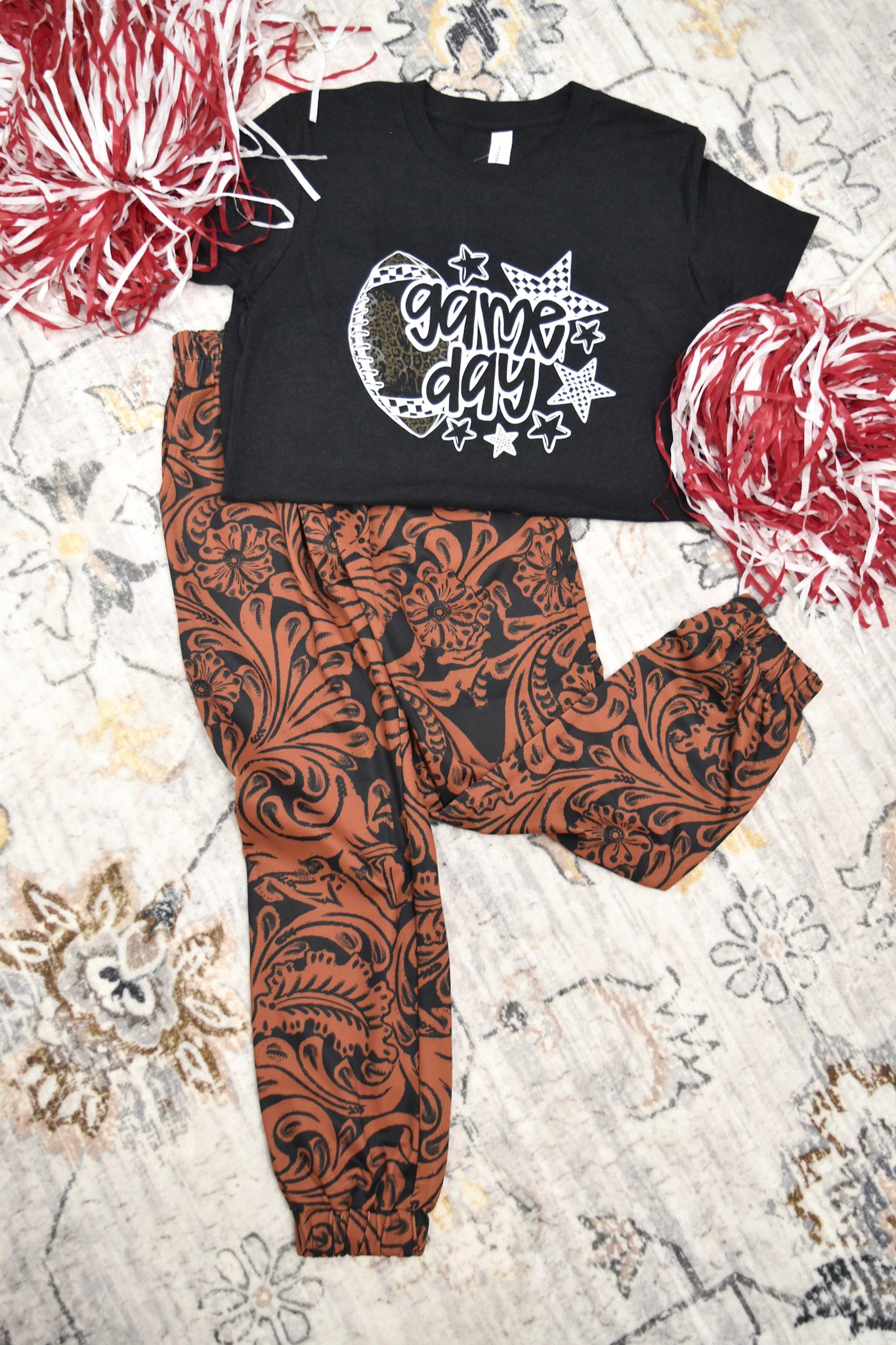 Girl's Country Road Rust Leather Joggers