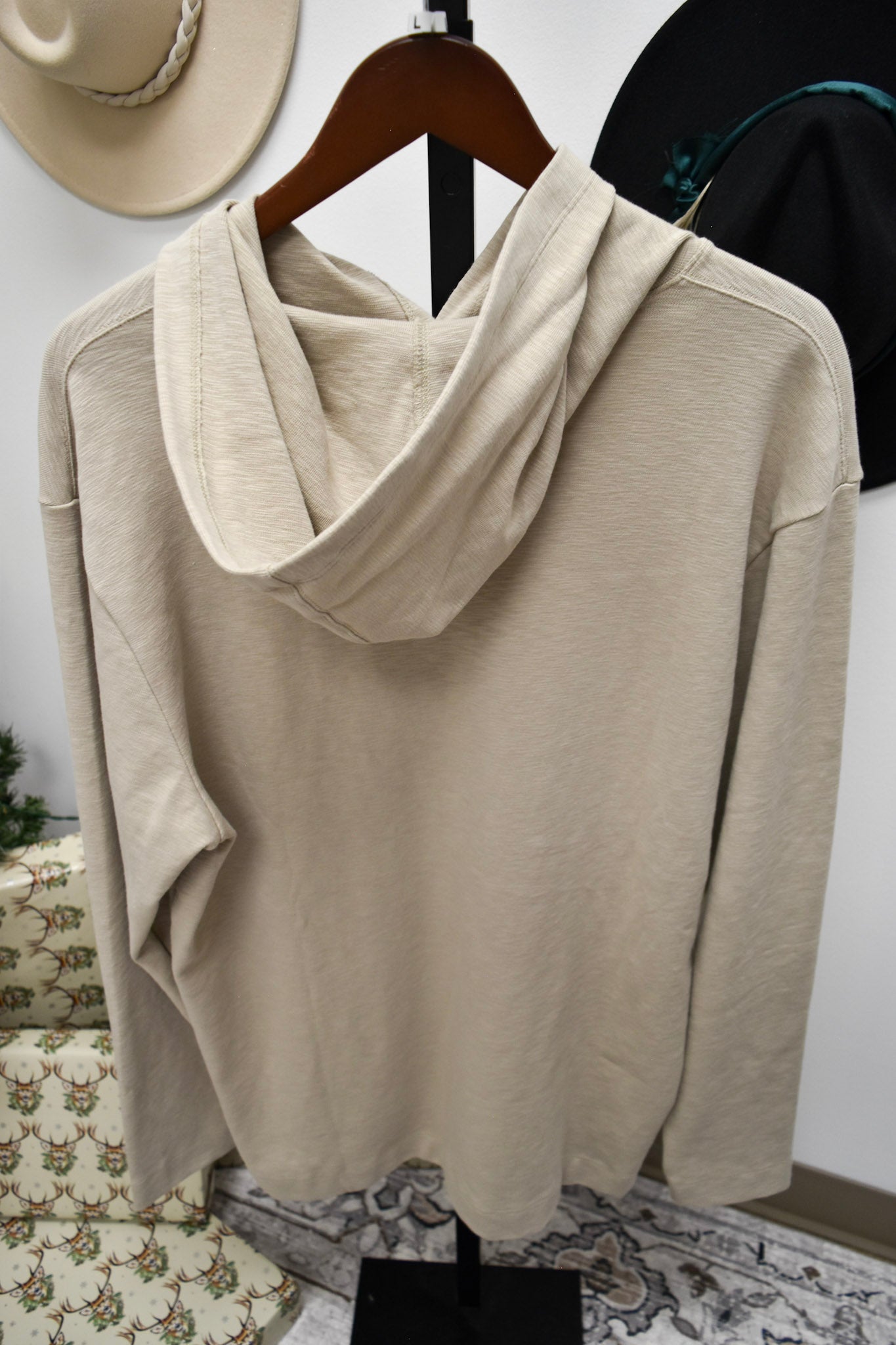 Coastal Cotton Men's Beige Slub Hoodie