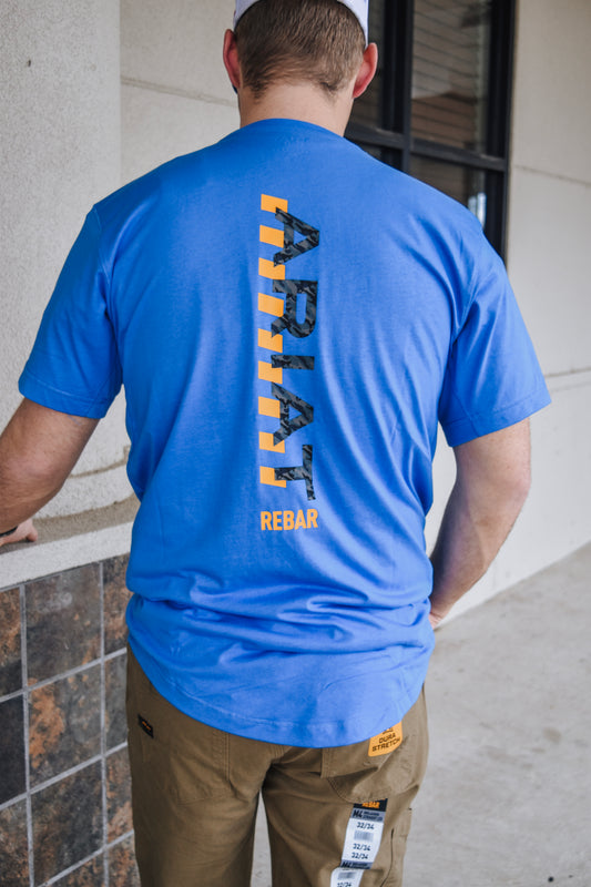 Ariat Rebar Workman Logo Shirt -  Campanula Grey Camo Blue