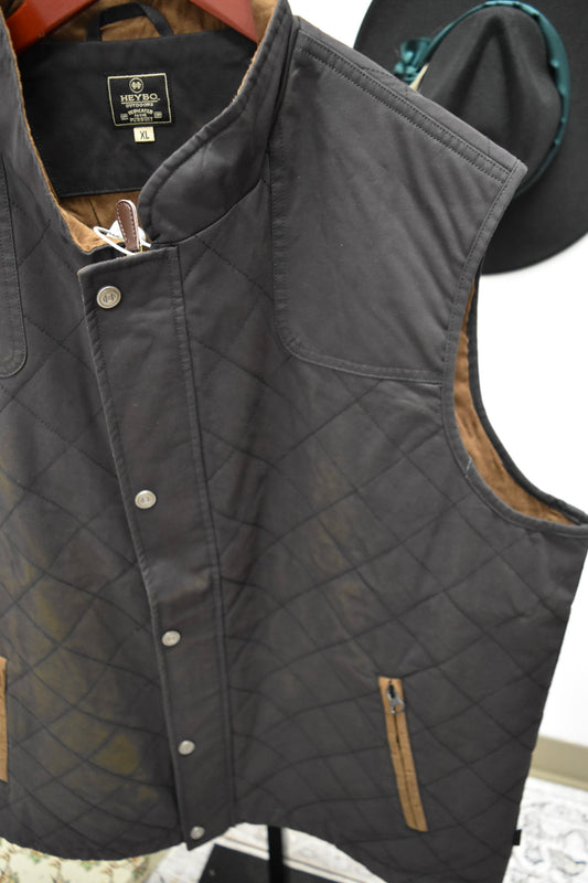 Heybo Men's Warner Black Quilted Vest