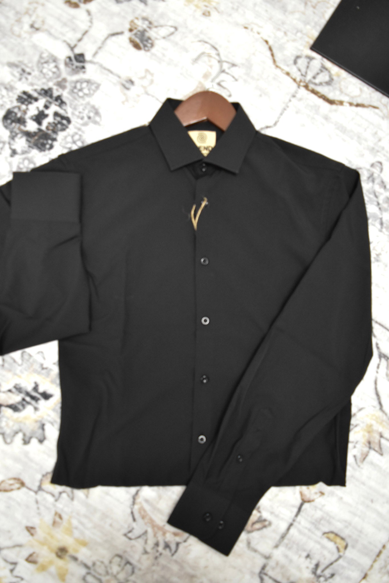 FX Fusion Men's Black Button Up Dress Shirt