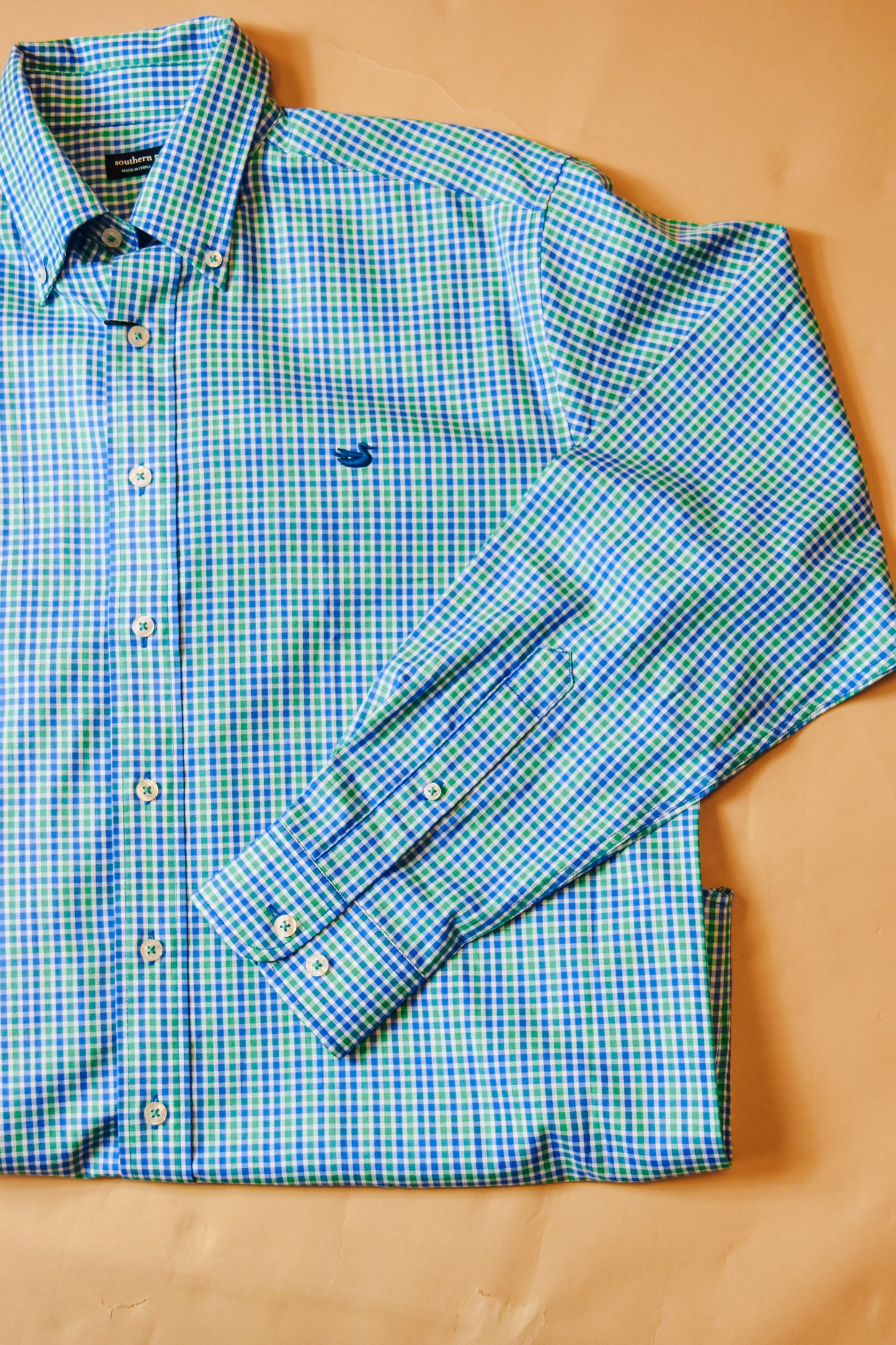 Campbell Plaid Dress Shirt- Green & Blue