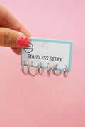 Textured Hoop Earring Set