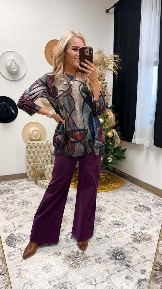 Jess & Jane "Melody" Printed Tunic Top