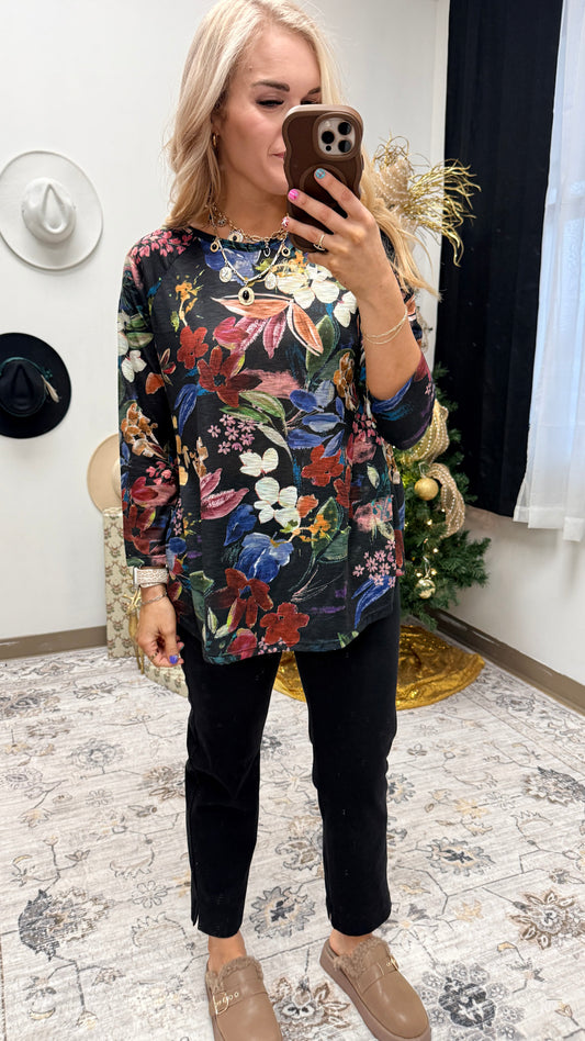 Jess & Jane "Juliette" Raglan A-Line Drape Tunic Top