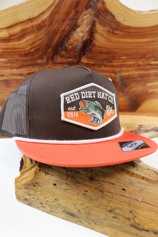 Bass Orange And Brown Snap Back Mens Hat