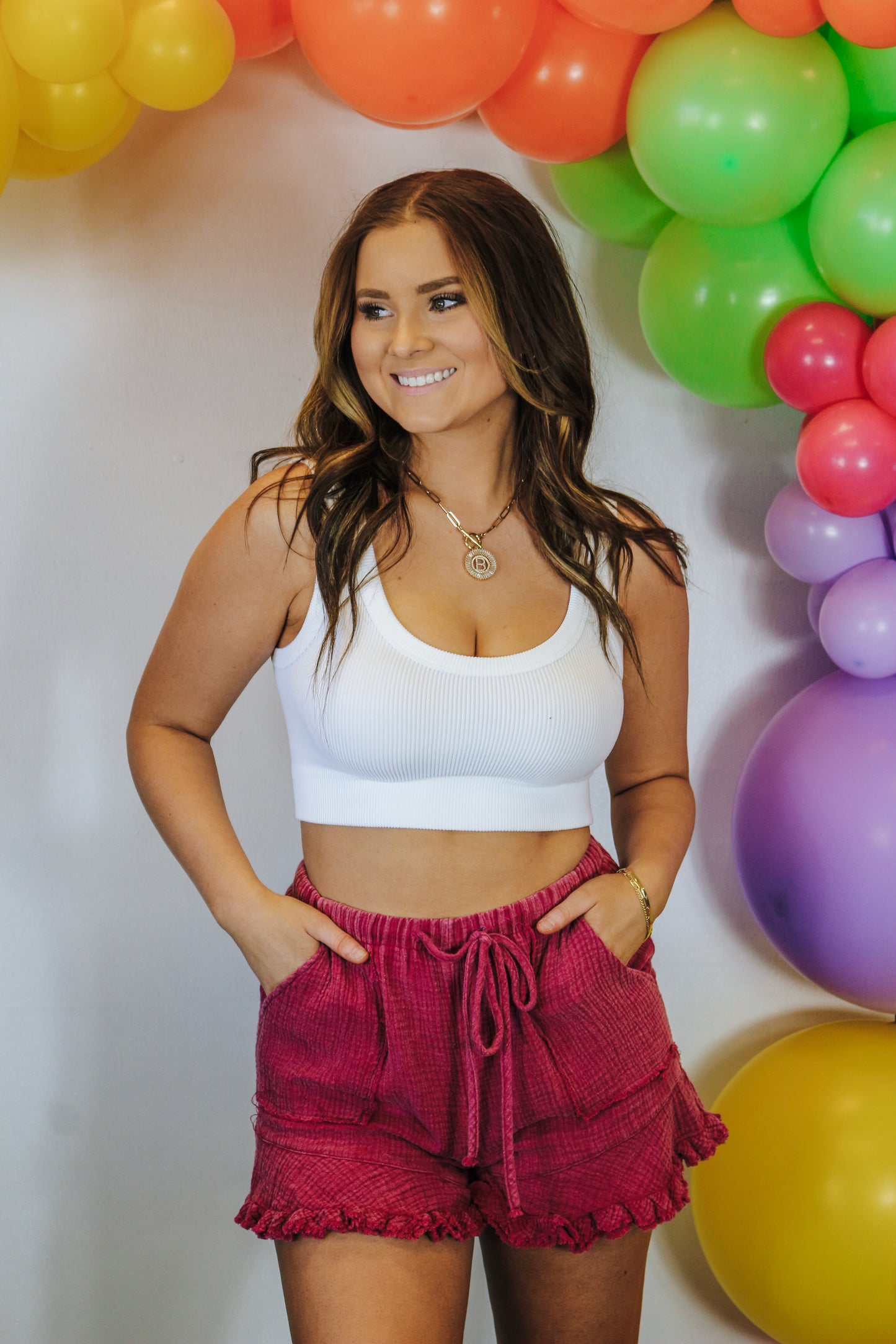 Never Back Down Crop White Ribbed Tank