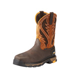 men's Ariat orange and dark brown work boot