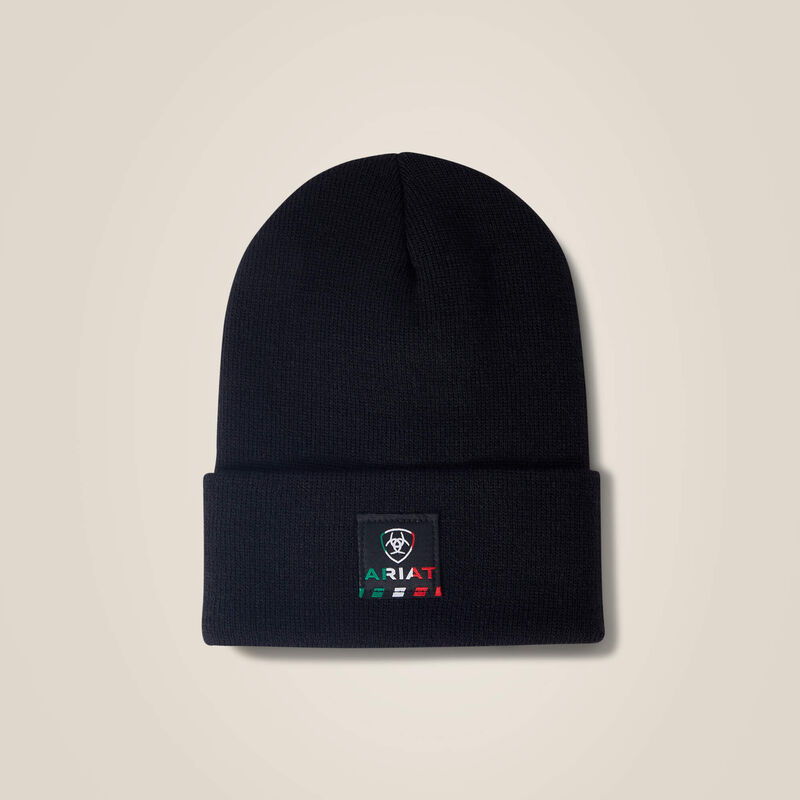 Rebar Mexican Flag Patch Beanie- Black