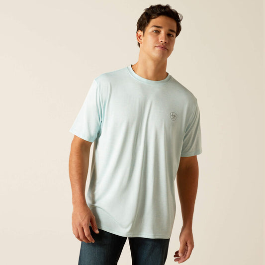 Ariat Men's Charger Crestline T-Shirt- Iced Aqua