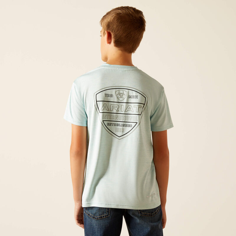 Ariat Boys Charger Crestline Tee- Iced Aqua