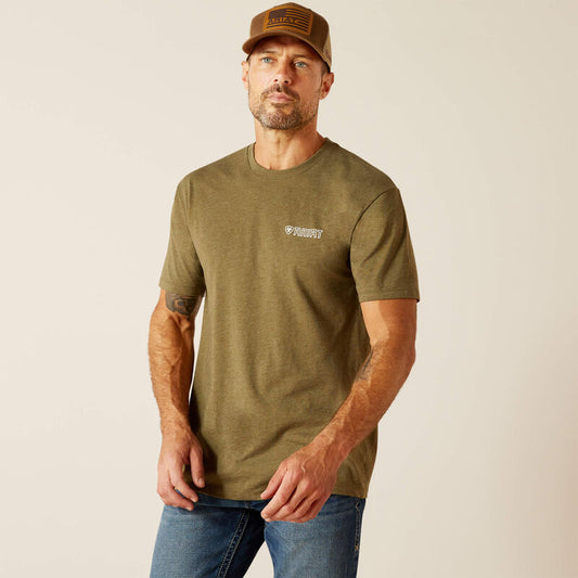Men's Ariat Outline Wing T-Shirt- Military Heather