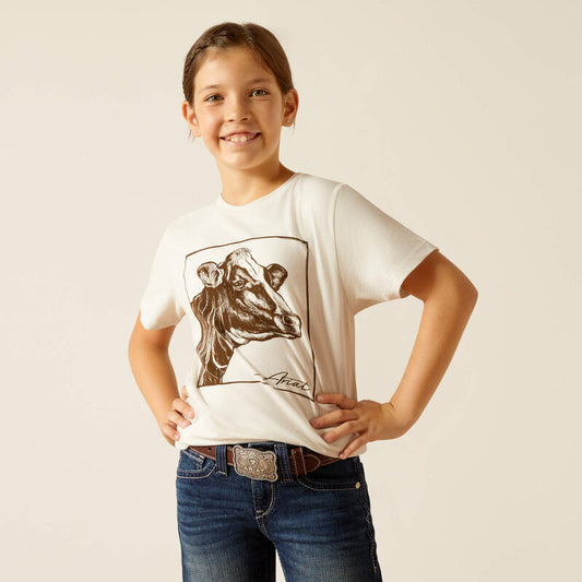 Girls Ariat Cover Tee- Natural