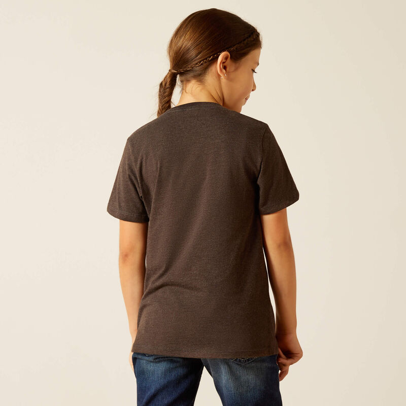 Girls Ariat Mountain Patterns T-Shirt- Charcoal Heather