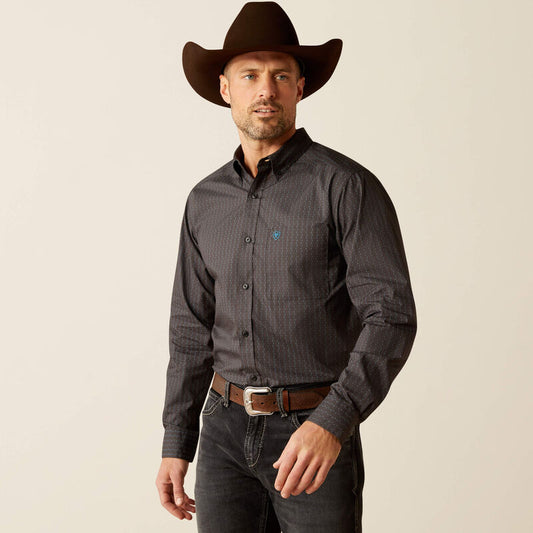 Ariat Men's Black Pompey Fitted Long Sleeve Shirt