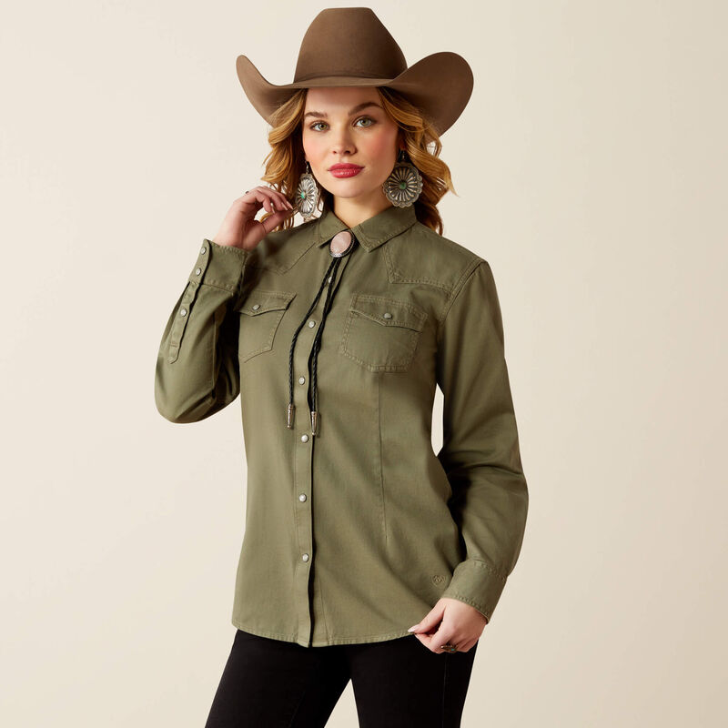 Ariat Women's Jurlington Snap Shirt- Sea Spray