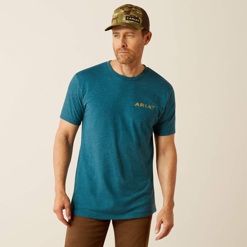 Ariat Men's Played Out Tee- Deep Sea Heather