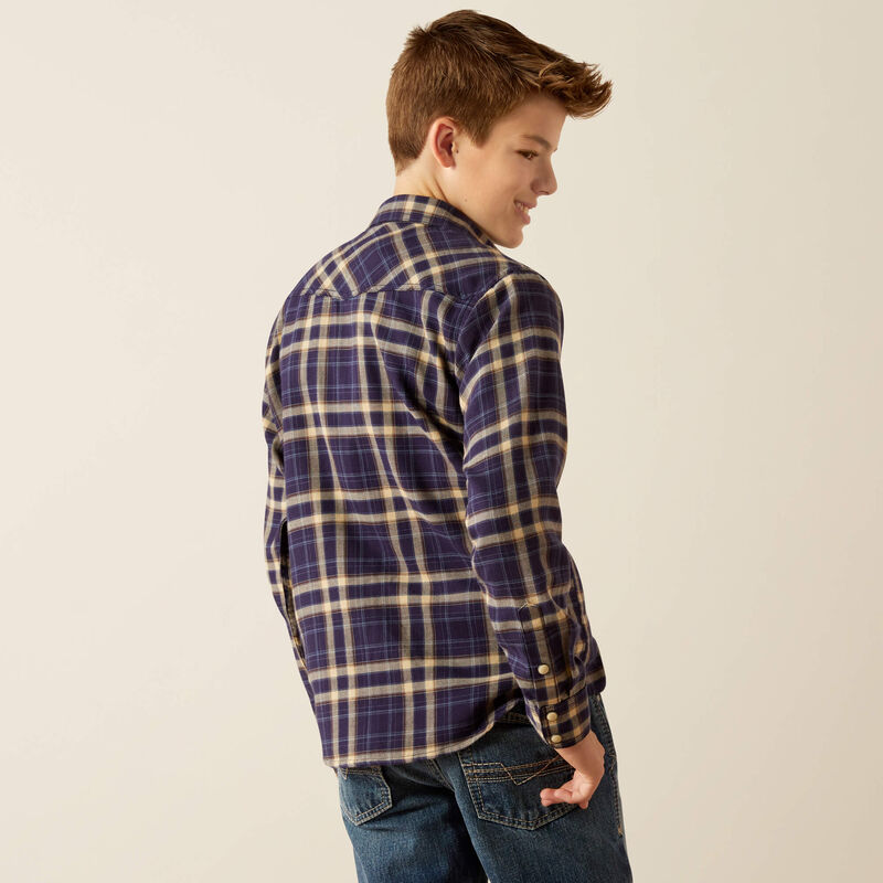 Ariat Boys Hayes Retro Fit Shirt- Dark Denim