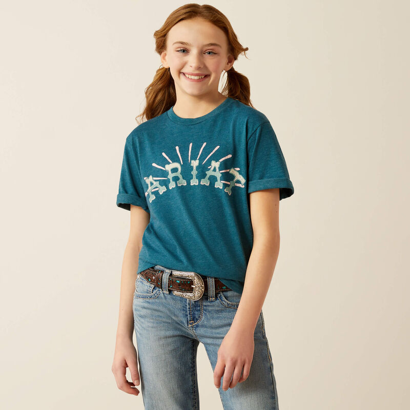 Ariat Girls Deep Sea Blue Sunrise T-Shirt