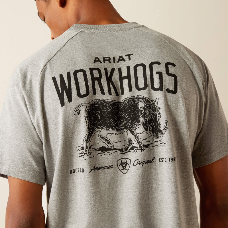 Ariat Men's Heather Grey Rebar Cotton Strong Working T-Shirt